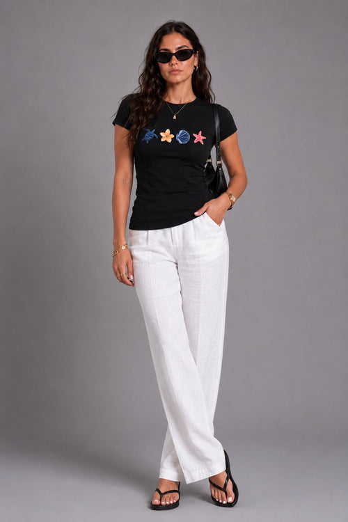 Black graphic baby tee
