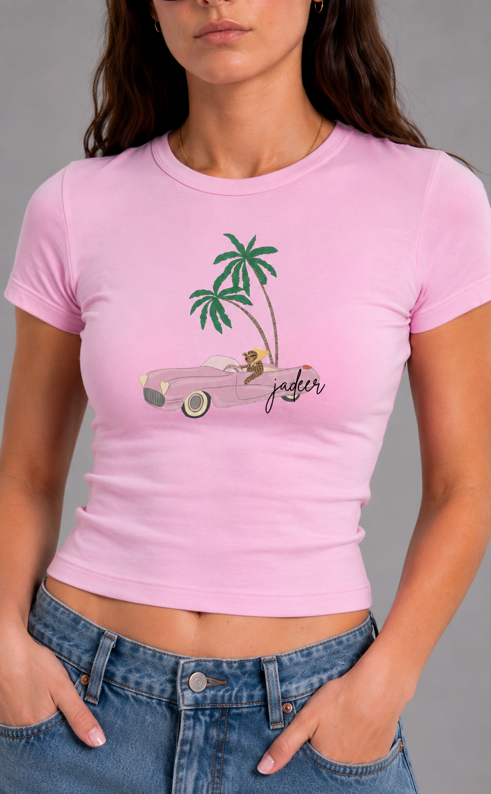 Pink graphic baby tee