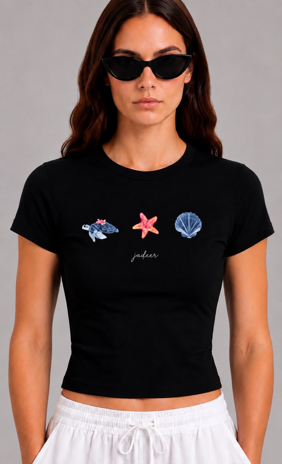 Black graphic baby tee
